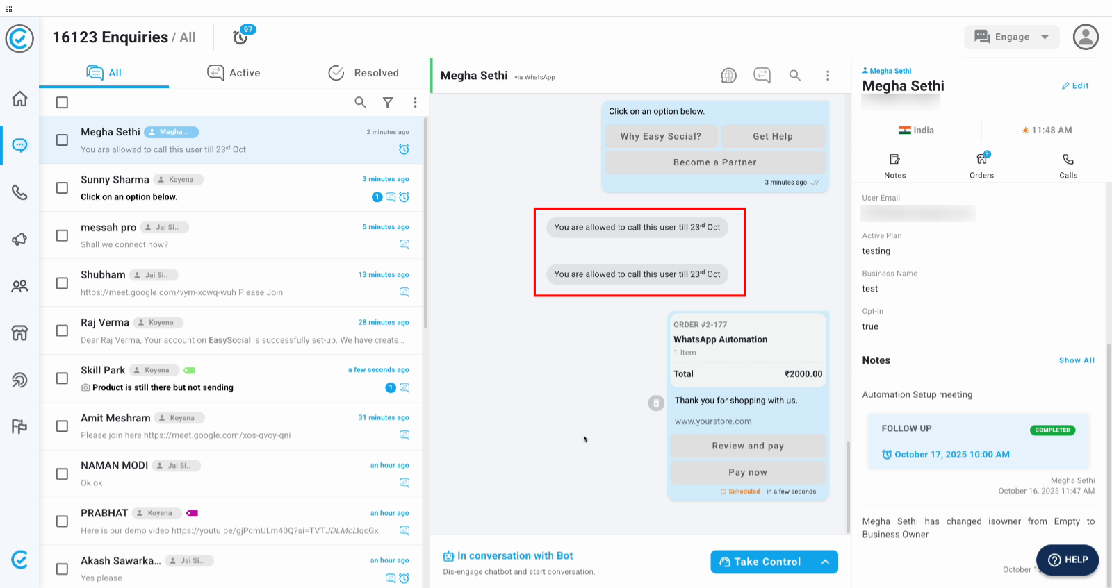 Tutorial Screenshot - You can also see the indication for the permissions given by the user in the chat section as well.